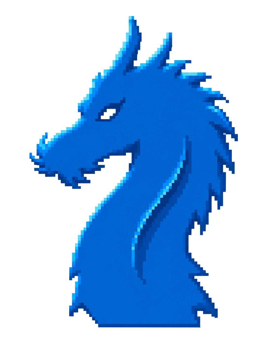Pixel art dragon bust